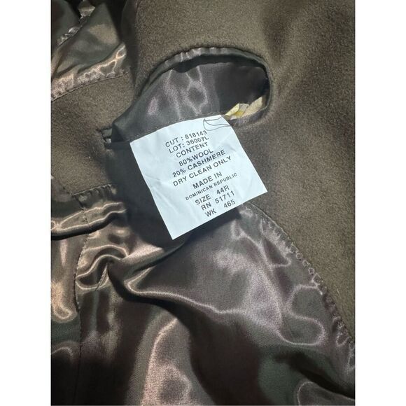 Calvin Klein brown wool and cashmere blend 44R coat button front size L - Picture 3 of 9